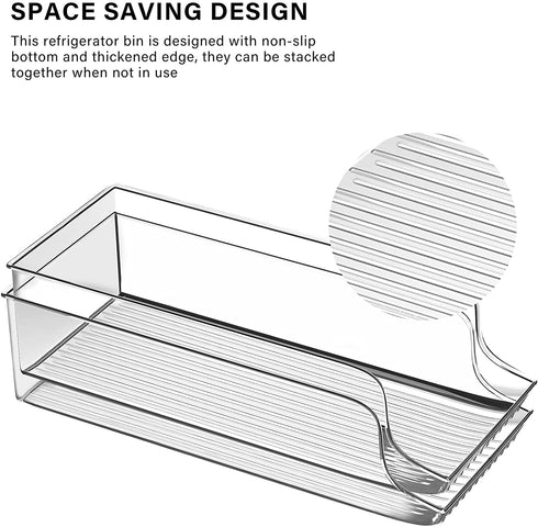 Atopov Set of 2 Refrigerator Organizer Bins Fridge Organizer Freezer Pantry Organization and Storage, Beverage, Canned Food Container Bin for Refrigerator (2)