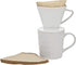Godinger Pour Over Coffee Maker Dripper and Coffee Mug Brew Set, Bone China - 14oz
