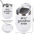 Cpskup Best Ever Grandma and Grandpa Stainless Steel Insulated Wine Tumbler with Lid, Grandparents Christmas Gifts Ideas for Grandma and Grandpa from Grandkids Grandchildren(12 oz, Black and White)