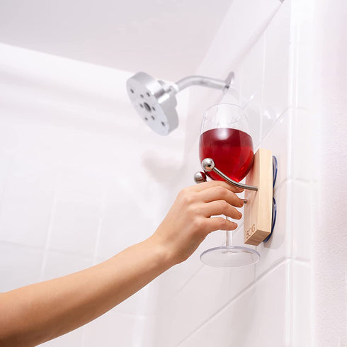 Shower and Bathtub Wine Glass Holder with Wine Stem - Best Gift for Mother's Day - Wine Shower Holder - Wine Cup Holder - Portable Wine Glass Holder - Wine Gifts for Her or Him - Shower Drink Holder