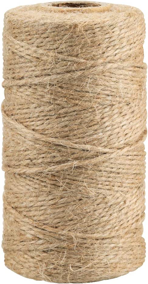 KINGLAKE 328 Feet Natural Jute Twine Best Arts Crafts Gift Twine Christmas Twine Durable Packing String
