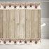 Rusitc Wood Boards Shower Curtain, Western Texas Star and Primitive Berries on Country Wooden Plank Bath Curtains, Polyester Fabric Bathroom Country Barn Farmhouse Shower Curtain 12PCS Hooks, 69X70IN