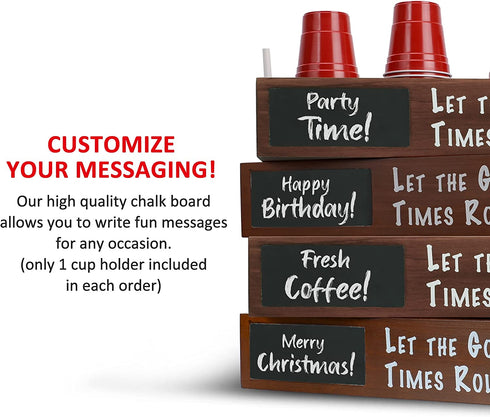 GoodE Boxes Triple Solo Cup Holder with Bottle Opener and Marker Slot