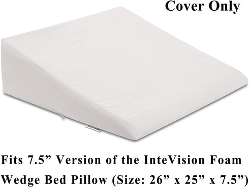 InteVision 400 Thread Count, 100% Egyptian Cotton Pillowcase. Designed to Fit The 7.5" Version of The Foam Wedge Bed Pillow (26" x 25" x 7.5")