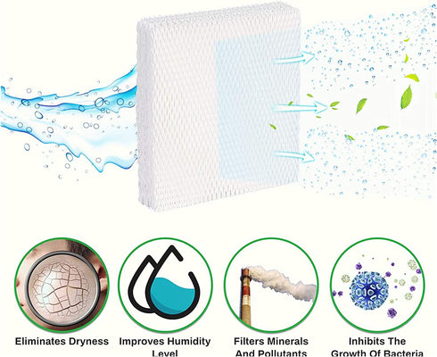UKNESFROD MD1-0034 Replacement Humidifier Wicks Filters Compatible with Vornado Evaporative Humidifier Model Evap40, Evap2, EV100, EV200, EVDC300, EVDC500-4Pcs