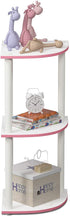 Furinno Turn-N-Tube 3-Tier Reversible Corner Display Rack Multipurpose Shelving Unit, Pink/White