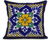 Semtomn Set of 4 Linen Throw Pillow Covers Spanish Talavera Exotic Geometry Dark Retro Ethnic Home Decorative 20"x20" Flax Pillow Cases Cushion Square Pillowcases