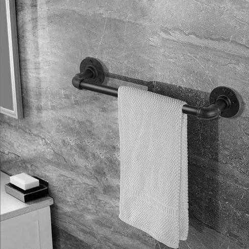 Industrial Pipe Towel Rack Towel Bar 20 Inch, Heavy Duty Wall Mounted Rustic Farmhouse Bath Towel Holder for Bath Bathroom Kitchen Door Handle Handrails