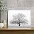 Winter Tree Canvas Print Artwork: Grey & White Landscape Print Wall Art for Bathroom (16'' x 12'')