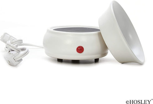 Hosley White Ceramic Electric Fragrance Candle Wax Warmer. Ideal for Spa and Aromatherapy. Use Brand Wax Melts Cubes Essential Oils and Fragrance Oils
