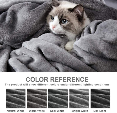 Hansleep Flannel Fleece Throw Blanket Twin Size, Super Soft Fluffy Bed Plush Blanket Throw, Luxury Fuzzy Cozy Couch Blanket for All Seasons (Grey, Twin 60x80)