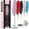 Zulay Pro Milk Frother Handheld With Upgraded Holster Stand - Powerful Coffee Frother Electric Handheld Mixer & Foam Maker - Battery Operated Frother For Coffee, Lattes, Matcha & More (Pink)