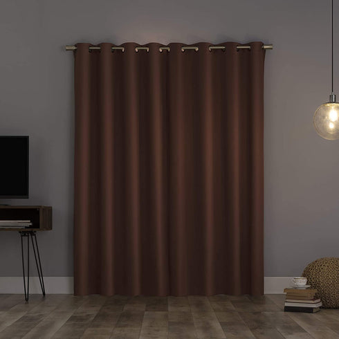 Sun Zero Nordic Theater Grade Extreme 100% Blackout Grommet Curtain Single Panel, 52" x 84", Terracotta