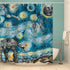 Necky Jennifer Starry Night Attack of Clones Thick Heavy Waterproof Fabric Shower Curtain 12 Holes for Bathroom Decor - 66x72 Inches