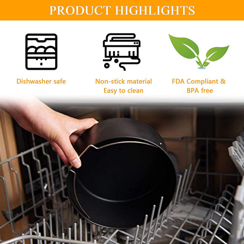 TOMOON Air Fryer Accessories Set of 4, Fit all 3.7Qt, 4.2Qt Power Deep Hot Air Fryer, FDA Compliant,Nonstick Coating,Dishwasher Cleaning