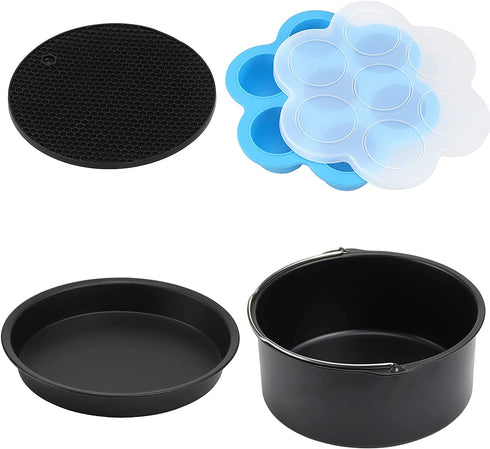 TOMOON Air Fryer Accessories Set of 4, Fit all 3.7Qt, 4.2Qt Power Deep Hot Air Fryer, FDA Compliant,Nonstick Coating,Dishwasher Cleaning