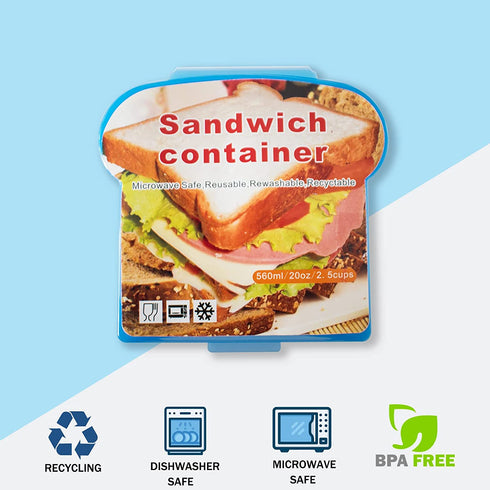 4Pcs Sandwich Containers ,Sandwich Containers for Lunch Boxes, 20oz Bread Storage Container with Lid ,Bpa-free, Microwave & Dishwasher Safe (4 Colors?