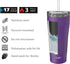 Zak Designs Lynden 28 oz Vacuum Insulated 18/8 Stainless Steel Travel Tumbler with Splash-Proof Lid, Includes Reusable Plastic Straw and Fits in Car Cup Holders, Viola