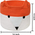 MHOMER XXLarge 14''x14''x13'' Blanket Basket Living Room Foldable Baby Laundry Basket Extra Large Cute Fox Blanket Storage for Living Room Basket with Handle Laundry Cotton Rope Gift Clothes Basket