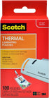 Scotch Thermal Laminating Pouches, 5 Mil Thick for Extra Protection, Professional Quality, 2.4 x 4.2-Inches, ID Badge without Clip, 100-Pouches (TP5852-100)