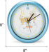 Mark Feldstein Peace On Earth Precious Moments Blue 8 x 8 Holiday Hanging Wall Clock