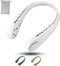 ZOEYEA Neck Fan, Portable Bladeless Hands Free Fan, Adjustable Angle 360° Cooling USB Rechargeable Quiet Wearable Hanging Sport Personal Fan, 3 Speeds, No Hair Twisting, Strong Wind (White)