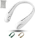 ZOEYEA Neck Fan, Portable Bladeless Hands Free Fan, Adjustable Angle 360° Cooling USB Rechargeable Quiet Wearable Hanging Sport Personal Fan, 3 Speeds, No Hair Twisting, Strong Wind (White)