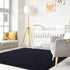 Tepook Super Soft Fluffy Rug for Bedroom, Modern Shaggy Rug Fuzzy Kids Rug for Living Room, Plush Indoor Nursery Home Decor Rug with Non-Slip Bottom, Black, 3 X 5 Feet