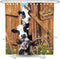 DESIHOM Farm Cow Shower Curtain Farmhouse Barn Door Shower Curtain Rustic Wood Shower Curtain Country Shower Curtain Polyester 72x72 Inch