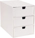 Bigso Ingrid 3-Drawer Fiberboard Desk Organizer, 8.1 x 6.3 x 9.9 in, White, Paper