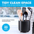 Rotating Extra Large Utensil Holder Crock with No-Tip Weighted Base, Removable Divider, And Gripped Insert - Dishwasher Safe Kitchen Utensil Holder For Kitchen Counter: Cooking Black Utensil Caddy