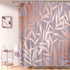 Pink Shower Curtain Rose Gold Tropical Leaves on Purple Background Modern Luxury Bathroom Shower Curtains Fabric Waterproof with Hooks, 72" x 72"