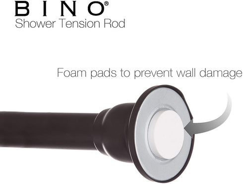 BINO Rust Proof Aluminum Tension Shower Curtain Rod - Bronze - 42" to 72" - Adjustable Bathroom Curtain Rod Shower Rod Tension Rod Pole Tension Shower Rod