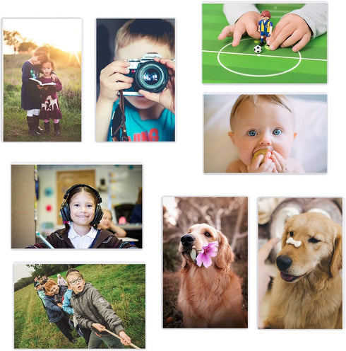 Magnetic Photo Holders for Refrigerator - Magnetic Photo Picture Frames - White Magnetic Photo Pockets - Holds 4x6 Photos (20)