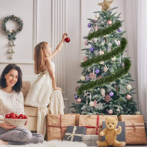CCINEE 33 Feet Christmas Garland Artificial Vine Soft Greenery Garland Decoration for Christmas Decor Holiday Wedding Decoration