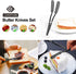 LUHUIYUAN Stainless Steel Flatware Set of 6, 2 of Magic Butter Knives Spreader with Holes, 2 of Stainless Steel Classic Cheese Spreaders, 2 of Cocktail Forks for Butter, Cheese, Jelly, Jam, Dessert