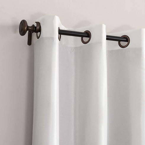 Sun Zero - 55749 Bardot Dupioni Faux Silk 100% Blackout Grommet Curtain Panel, 40" x 84", Pearl