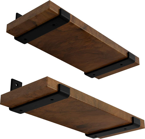LEOPO Shelf Brackets for 8 inch Shelves, Floating Shelf Brackets for DIY, 1/5 inch Thick Heavy Duty Brackets, 4 Pack