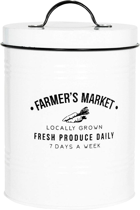 Amici Home, , Farmers Market Metal Storage Canister, 76 oz, White