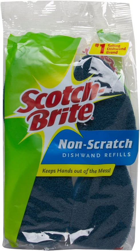 Scotch-Brite (2 Dishwands and 6 Refill Replacement Heads) Non-Scratch Heavy Duty Dish Wand Sponge For Kitchen Sink Cleaning Brush, Non-Scratch + Heavy Duty,