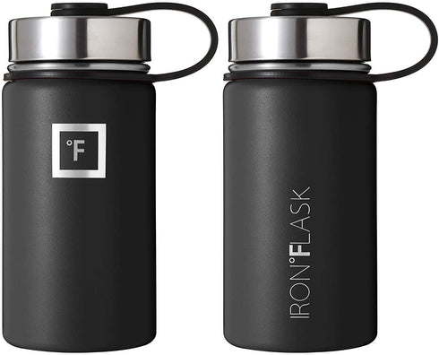 IRON °FLASK Sports Water Bottle - 14 Oz, 3 Lids (Spout Lid), Leak Proof, Vacuum Insulated Stainless Steel, Double Walled, Thermo Mug, Metal Canteen