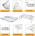 Baking Sheet and 2-Tier Cooling Racks Set, P&P CHEF Stainless Steel Baking Pan Tray with Stackable Cooking Wire Rack for Cookie Bacon Meat, Uncoated & Non-toxic , Mirror Finish& Dishwasher Safe - 3Pcs