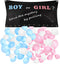FUKUGAWA Gender Reveal Party Decoration | Boy and Girl Gender Reveal Drop Box | Blue and Pink 6 Inch Colorful Balloons with 48" Gender Reveal Drop Bag (57 Pcs)