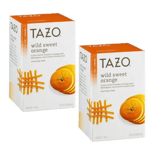 Tazo Wild Sweet Orange Herbal Tea, 20 ct (Pack of 2)