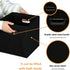 Yunkeeeper storage bins Cubes, Fabric Cube Organizer with Handle, Foldable Cube Bins for Cloth or Accessary Storage, 11x11x11, Set of 3, (Black)