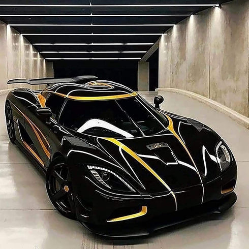 Bimkole 5D Diamond Painting Kits Cool Black Sports Car, Full Drill Supercar DIY Rhinestone Embroidery Set Paint with Diamonds Art by Number Kits Cross Stitch Home Wall Craft Decoration (12x12in)