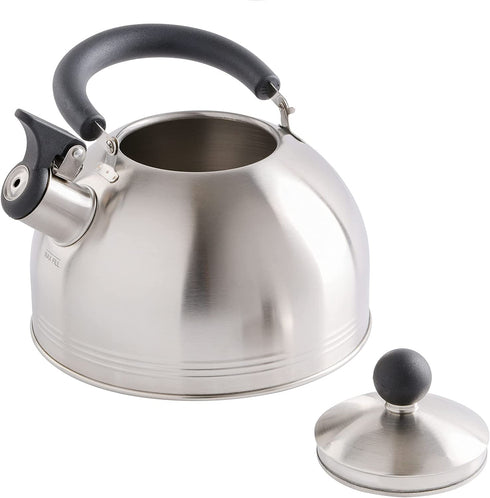Mr. Coffee Carterton Stainless Steel Whistling Tea Kettle, 1.5-Quart, Mirror Polish