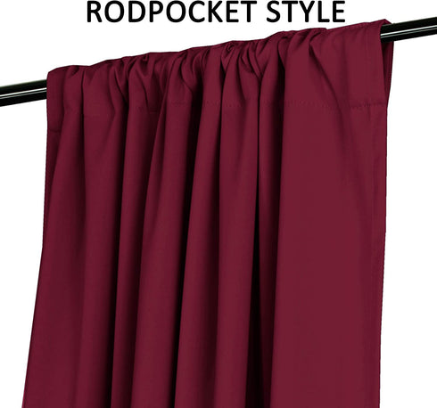 Blackout Window Panels Burgundy Bedroom Blackout Draperies Panels Back Tab/Rod Pocket Curtain Draperies Light Block for Room Darkening Window Curtain, 52 by 63 Inch, Burgundy 2 Panel