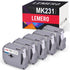 LEMERO Compatible with Brother M Tape M-K231 M231 MK231 M-K231s 12mm x 8 Meter White Label Tape - for Brother PT-65 PT-70 PT-80 PT-90 PT-45M 26.2 Feet Black on White (5 Pack)
