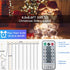 Curtain String Lights, Battery Operated & USB Powered 9.8x6.6Ft 200LED Hanging Christmas Fairy Lights with Timer & Waterproof Function for Outdoor Indoor Bedroom Wall Decor, Warm White